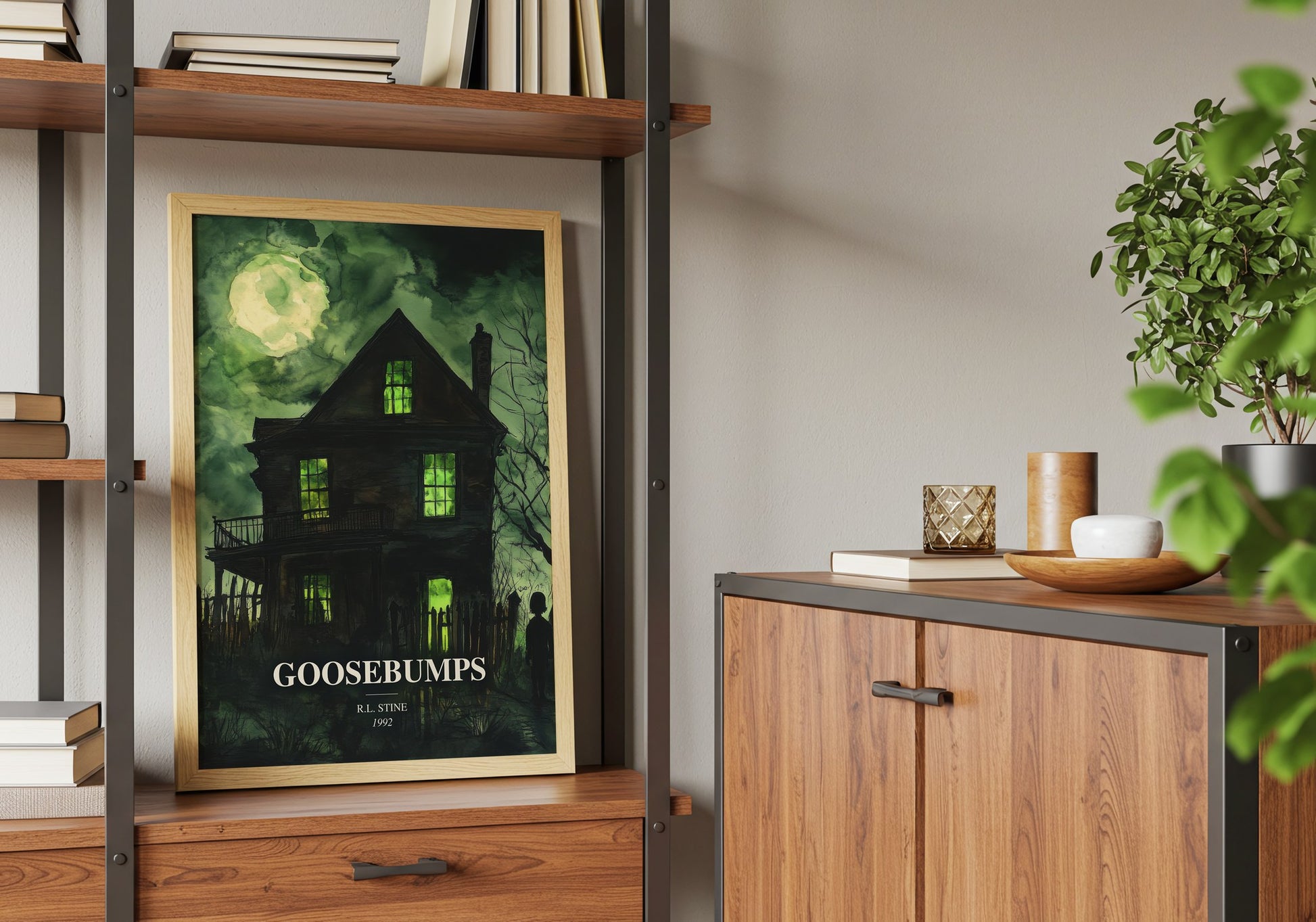 Goosebumps book watercolour illustration paper finish options – matte satin gloss