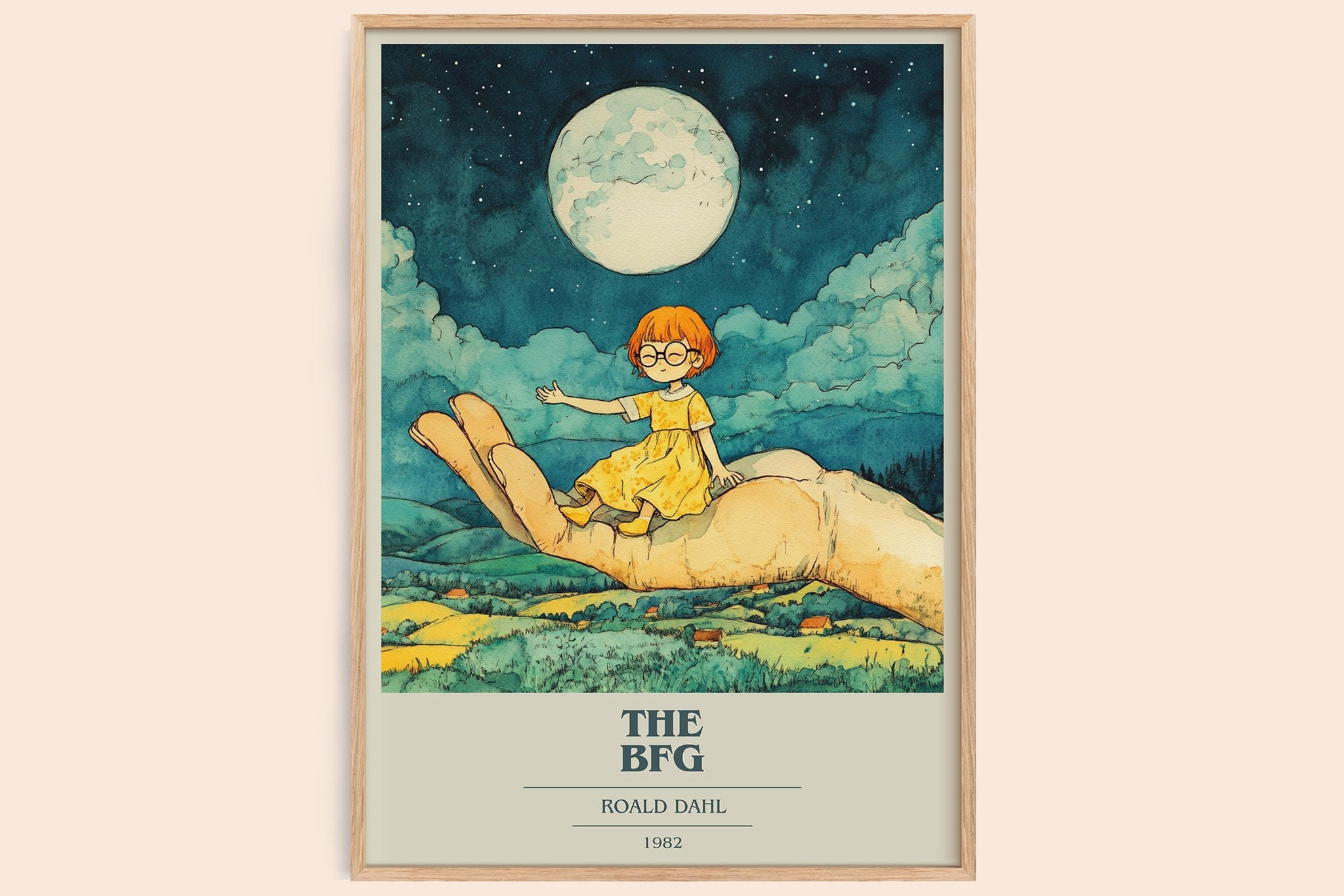 The BFG Book Cover Poster by Roald Dahl