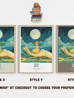 The BFG Book Cover Poster by Roald Dahl – Style X, Y and Z side by side – choose your finish