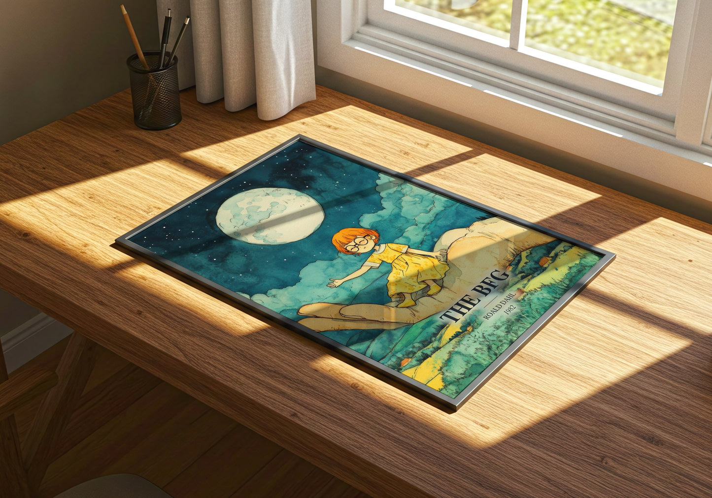 The Bfg watercolour book poster framed on wall – childrens wall art