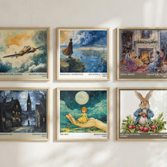 The BFG Literary Art Print by Roald Dahl – square print in a six-frame gallery wall