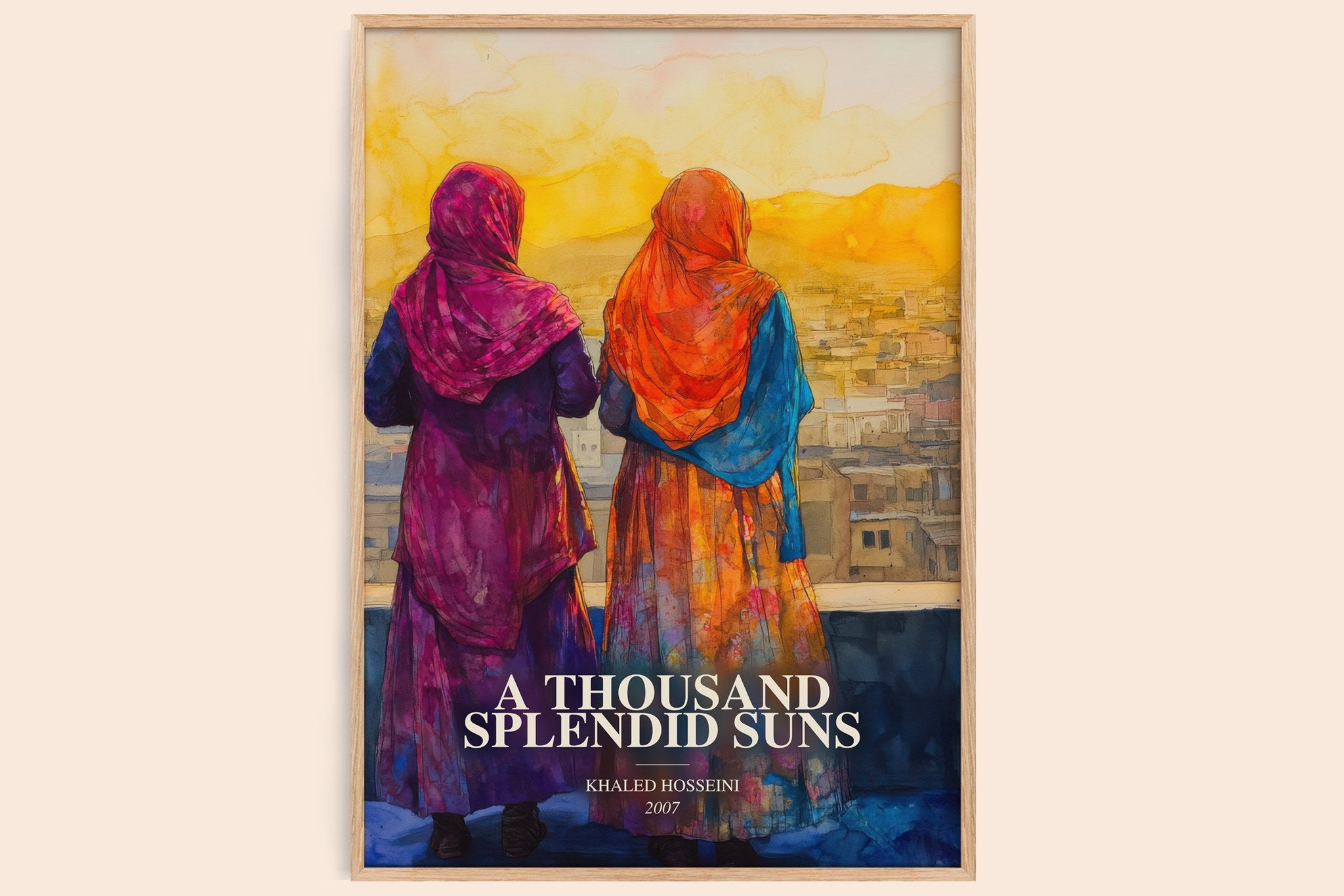 Thousand Splendid Suns Book Watercolour Illustration by K. Hosseini