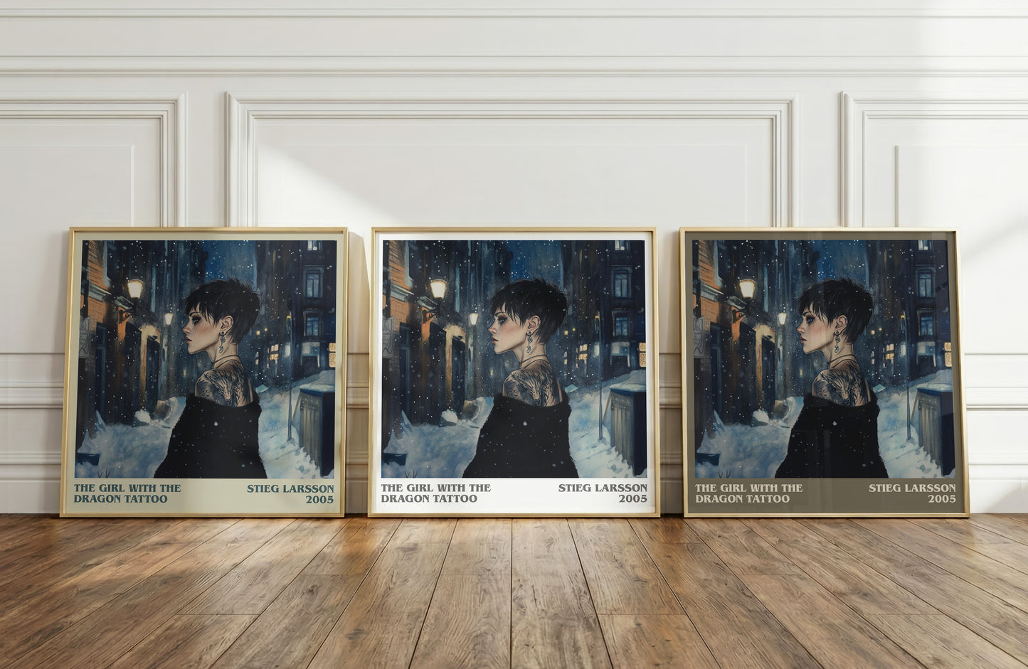 The Girl with the Dragon Tattoo literary art print colour and style options – Stieg Larsson book art