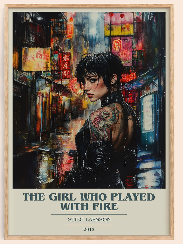 The Girl Who Played with Fire Book Cover Poster by Stieg Larsson