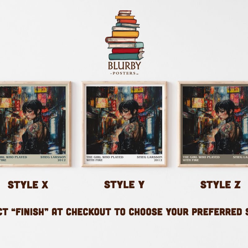 The Girl Who Played with Fire literary print in frame leaning in hallway – crime wall art