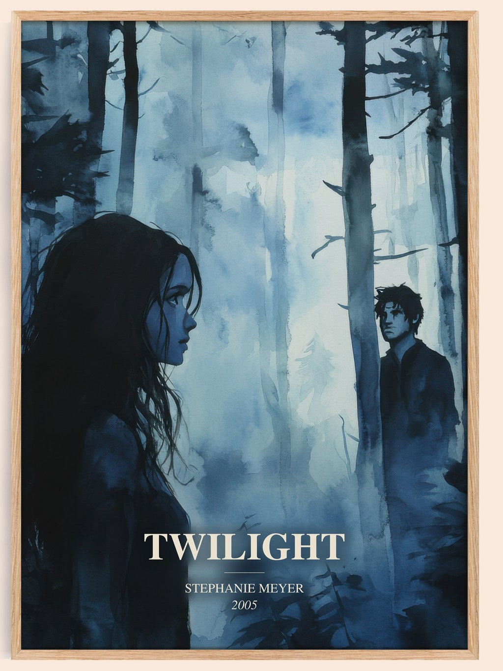 Twilight watercolour book poster by Stephanie Meyer – framed literary art print