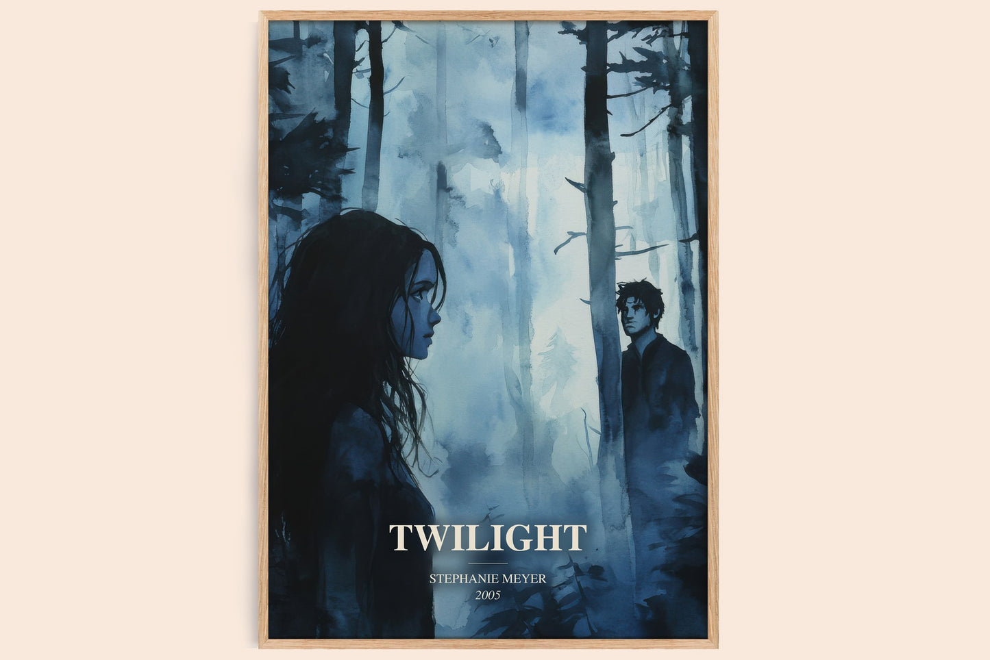 Twilight watercolour book poster by Stephanie Meyer – framed literary art print