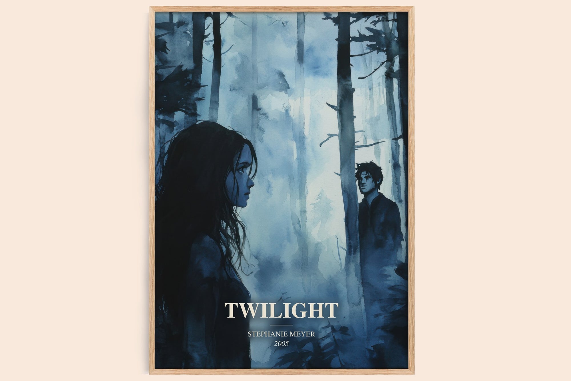 Twilight watercolour book poster by Stephanie Meyer – framed literary art print