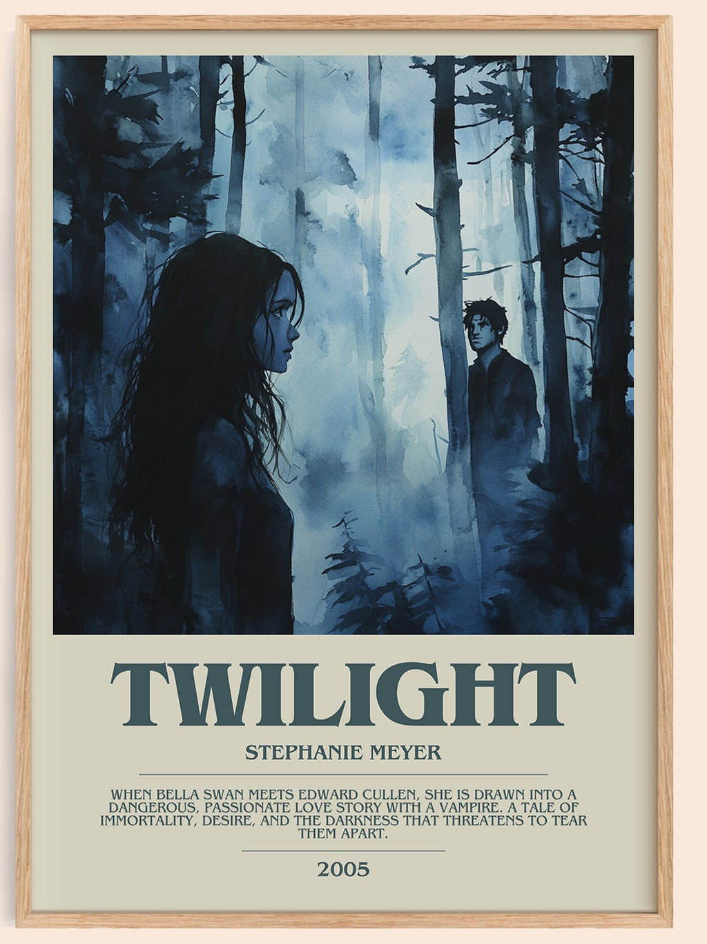 Twilight bookish book poster by Stephanie Meyer – framed literary art print