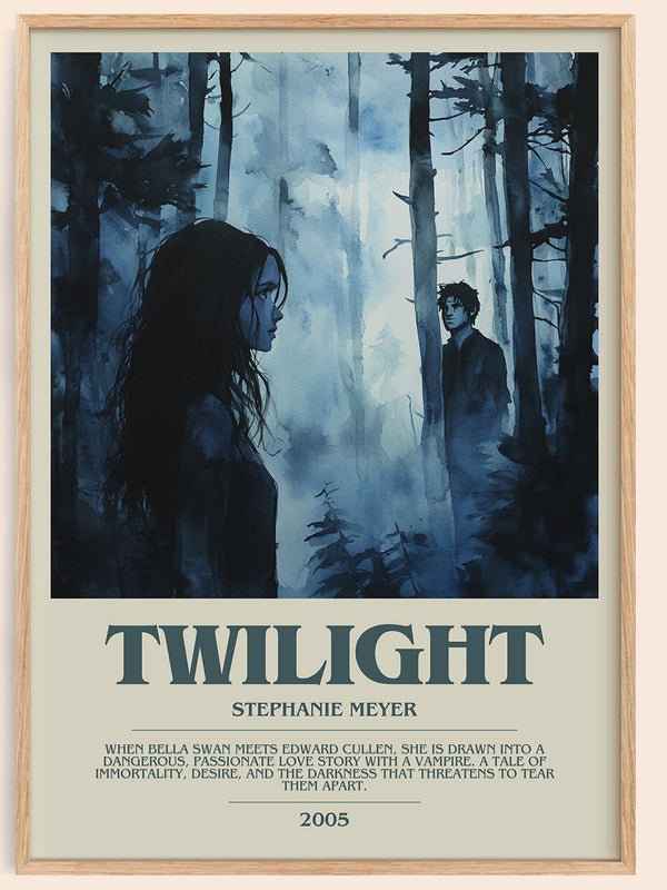 Twilight bookish book poster by Stephanie Meyer – framed literary art print