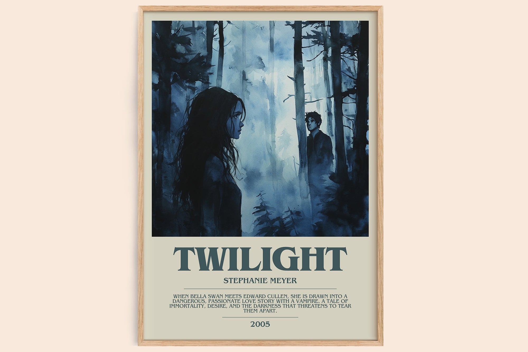 Twilight bookish book poster by Stephanie Meyer – framed literary art print