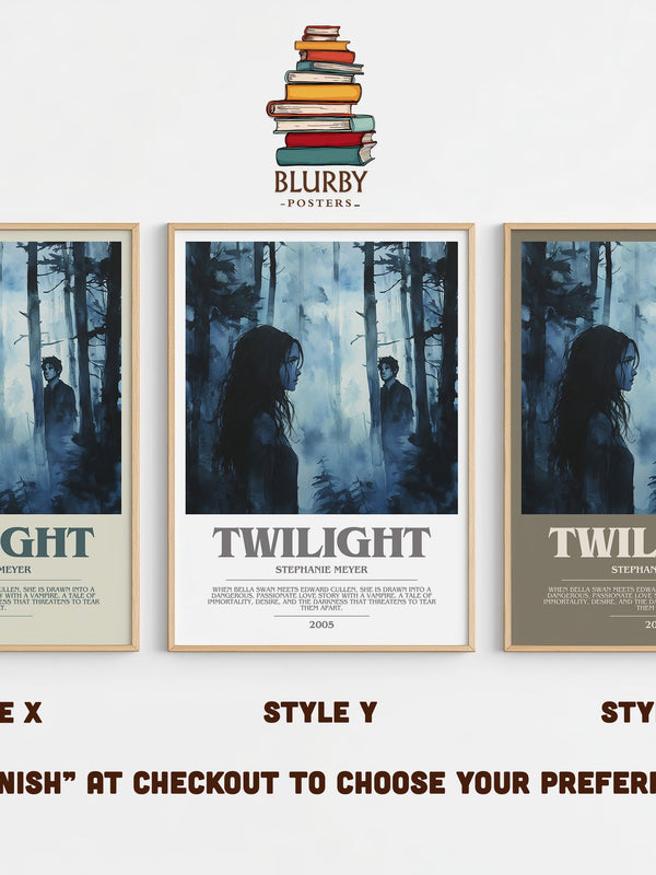 Twilight bookish print in frame leaning in hallway – young adult wall art