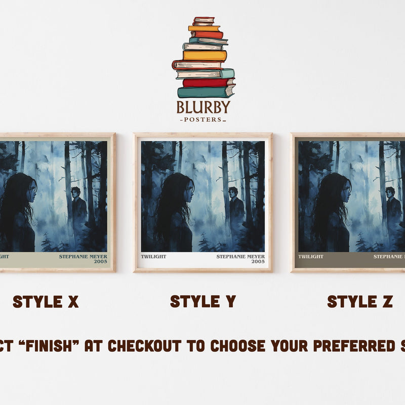 Twilight literary print in frame leaning in hallway – young adult wall art