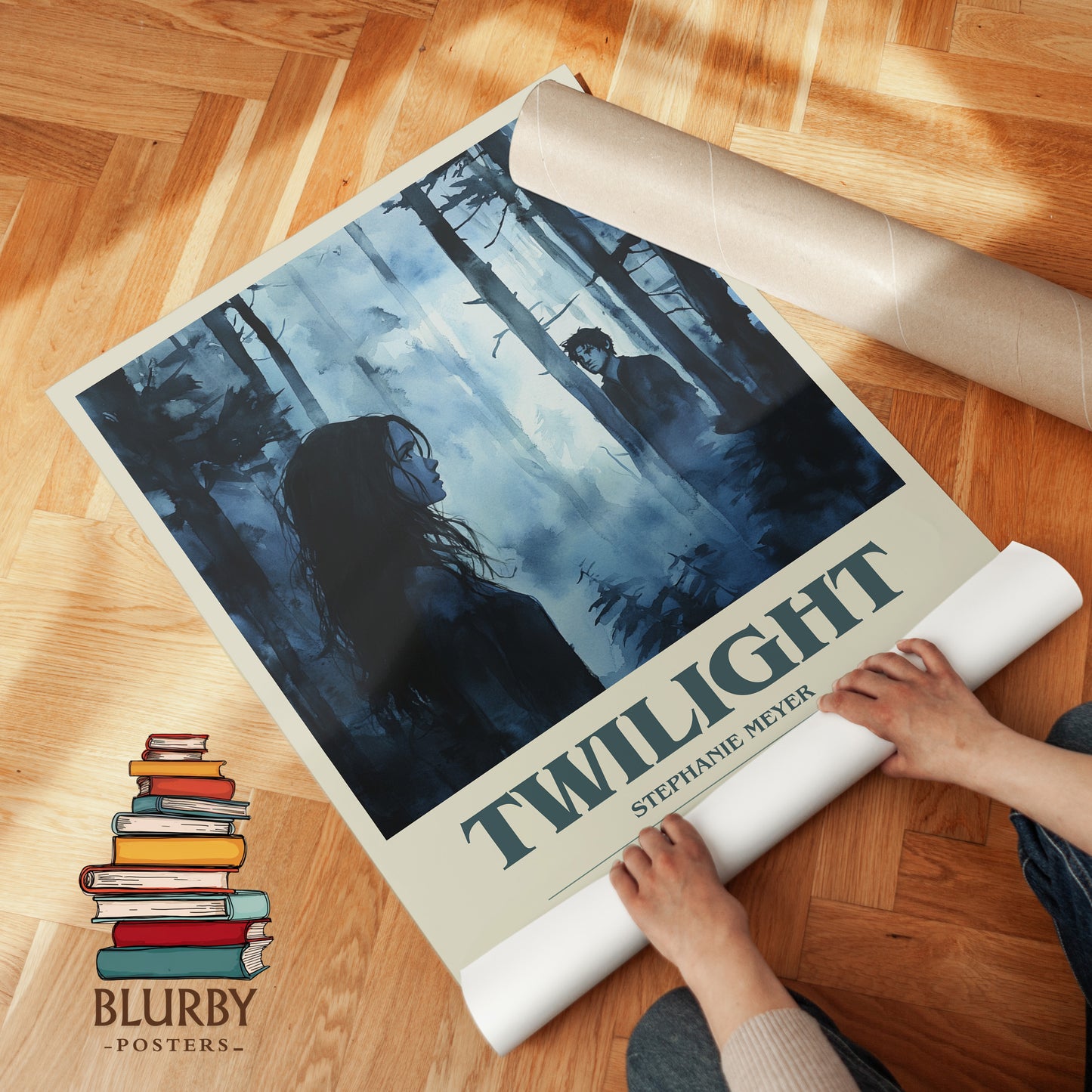 Twilight bookish print on bookshelf – Stephanie Meyer fan gift