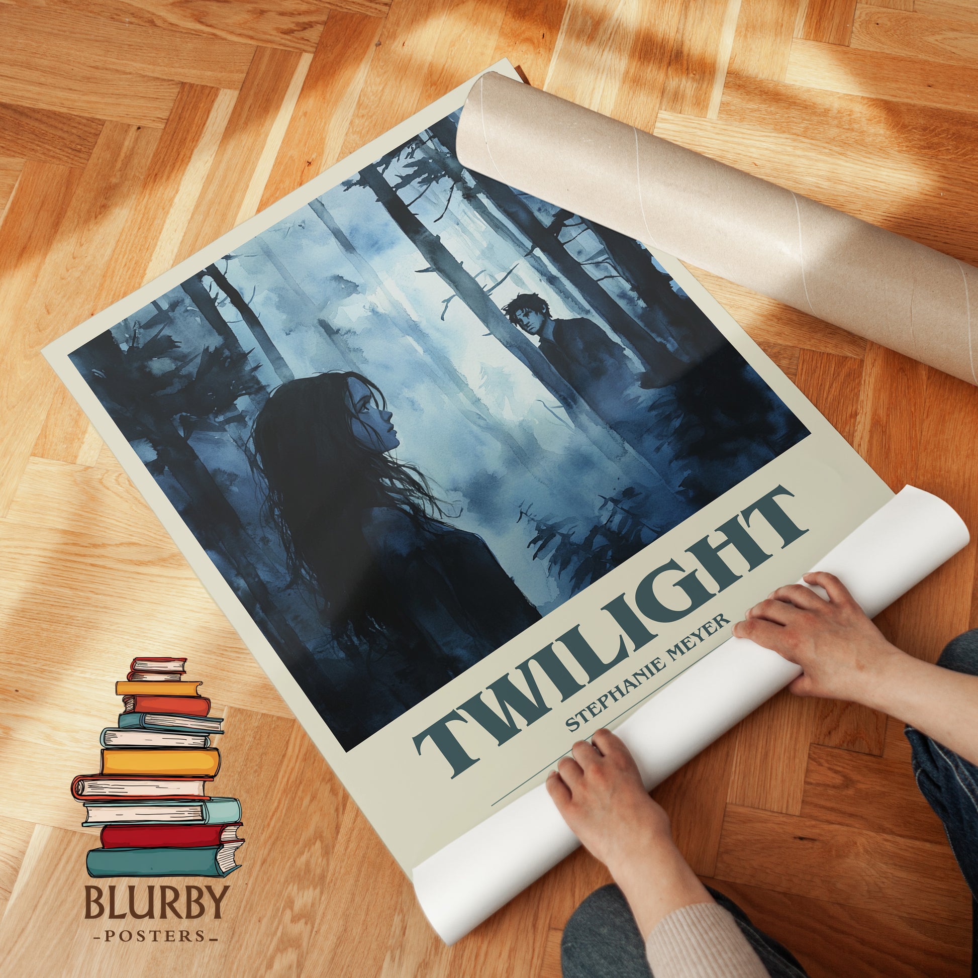 Twilight bookish print on bookshelf – Stephanie Meyer fan gift