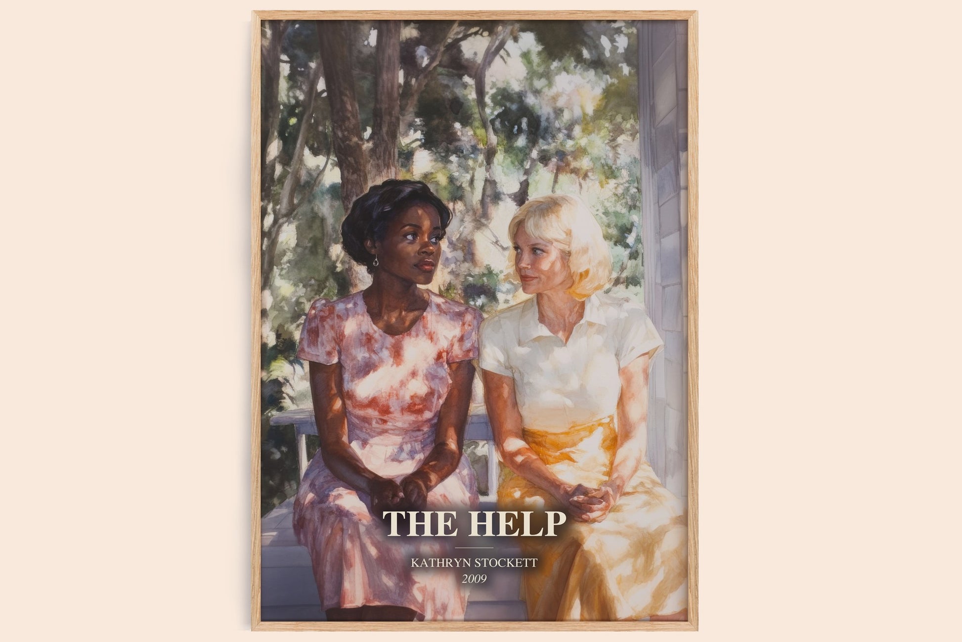 The Help watercolour book poster by Kathryn Stockett – framed literary art print