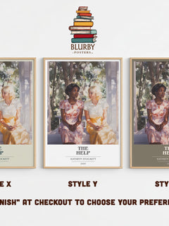 The Help Book Cover Poster by Kathryn Stockett – Style X, Y and Z side by side – choose your finish