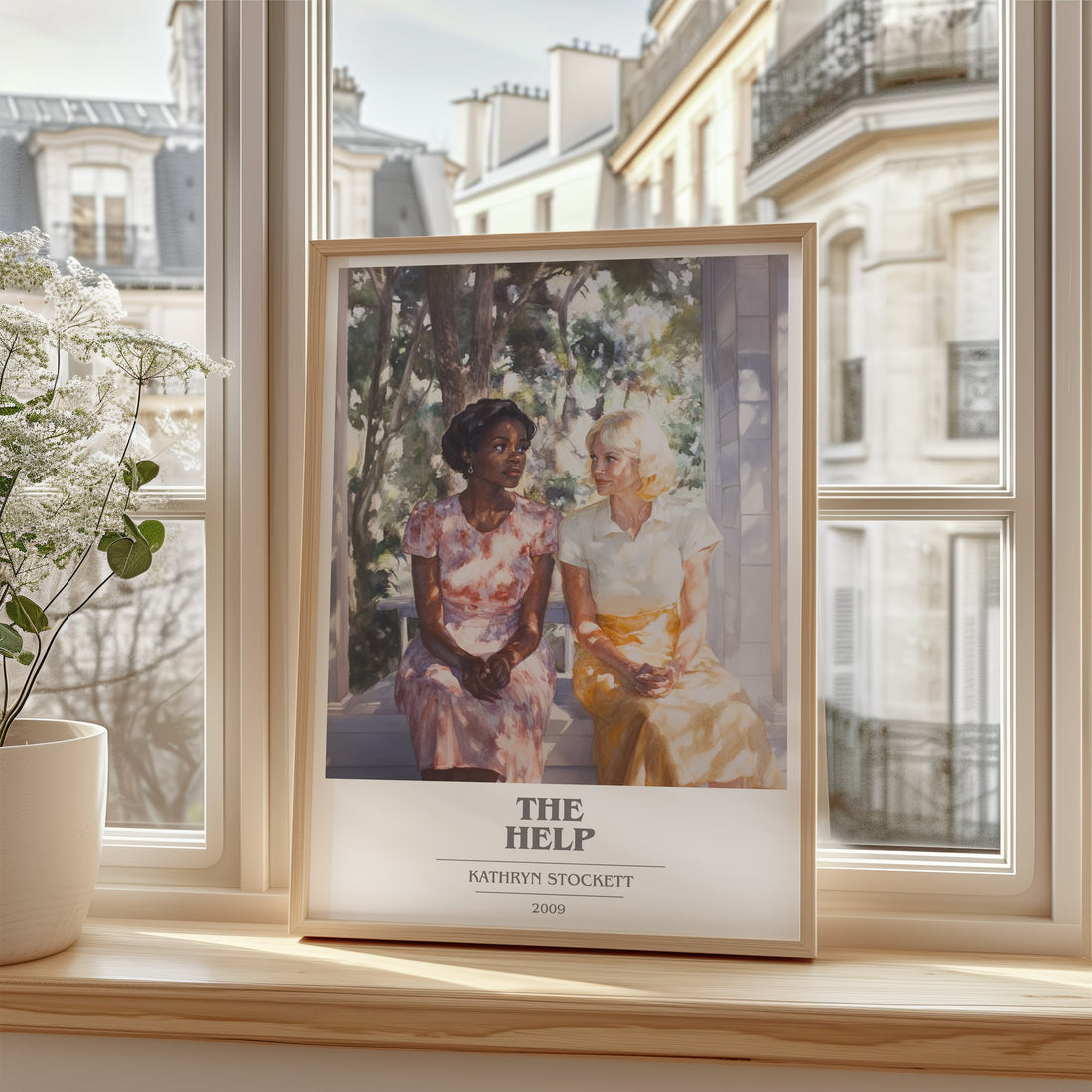 The Help Book Cover Poster by Kathryn Stockett – framed print by a bright window