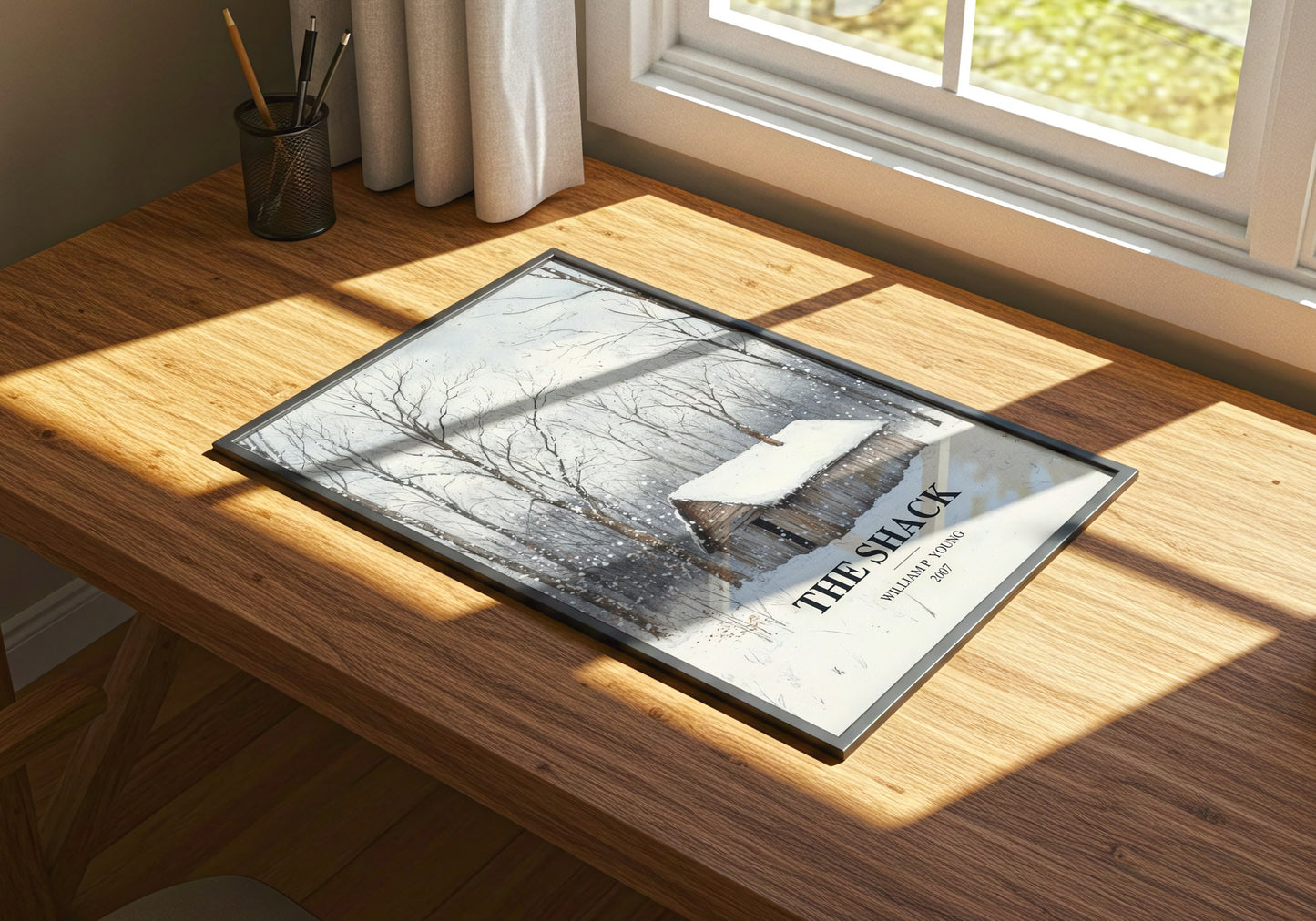 The Shack watercolour book poster framed on wall – literary fiction wall art