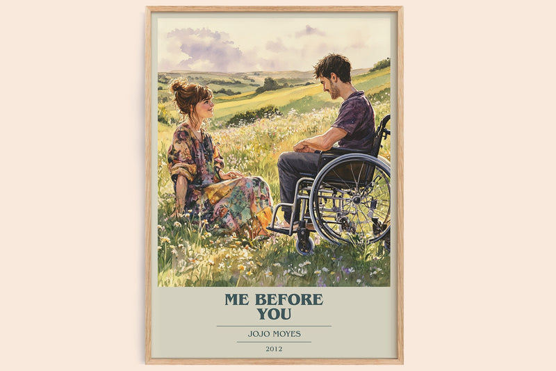 Me Before You Book Cover Poster by Jojo Moyes (Modern Minimalist style)