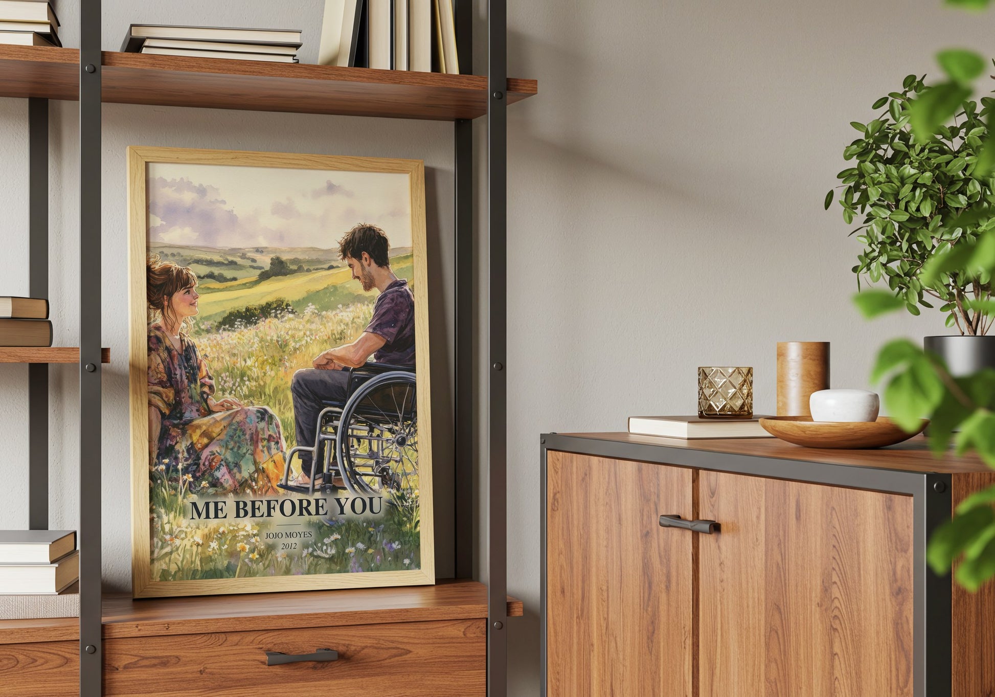 Me Before You book watercolour illustration paper finish options – matte satin gloss