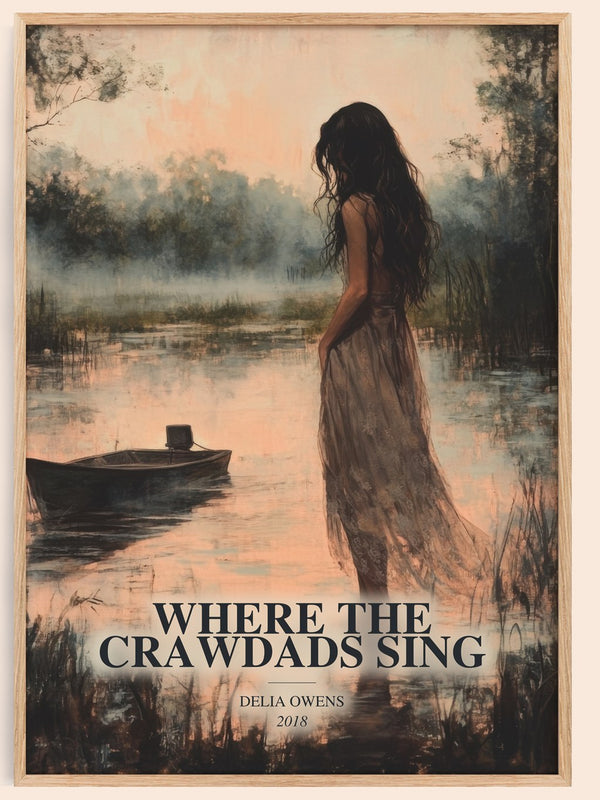 Where The Crawdads Sing watercolour book poster by Delia Owens – framed literary art print