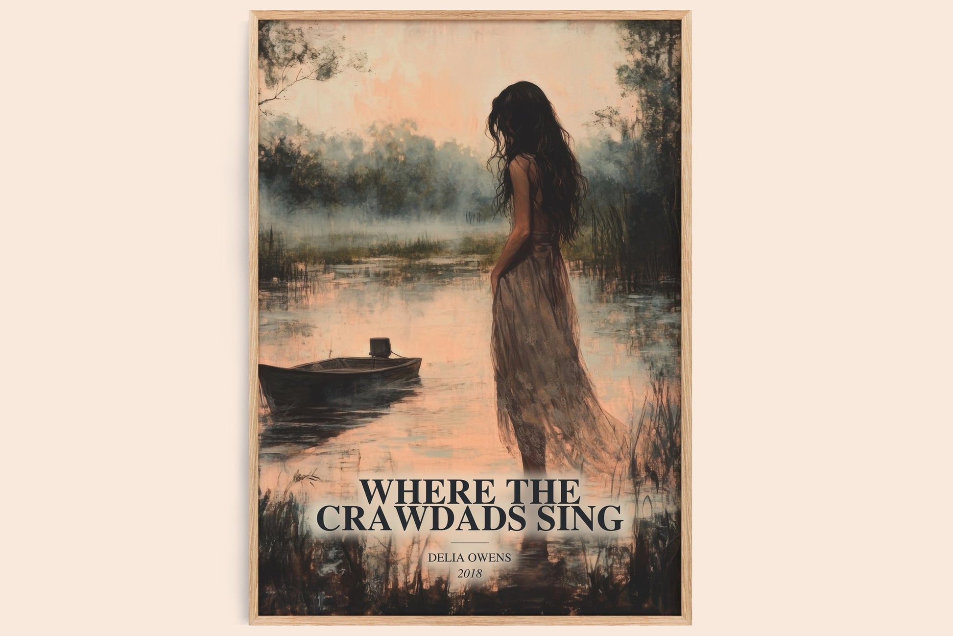 Where The Crawdads Sing watercolour book poster by Delia Owens – framed literary art print