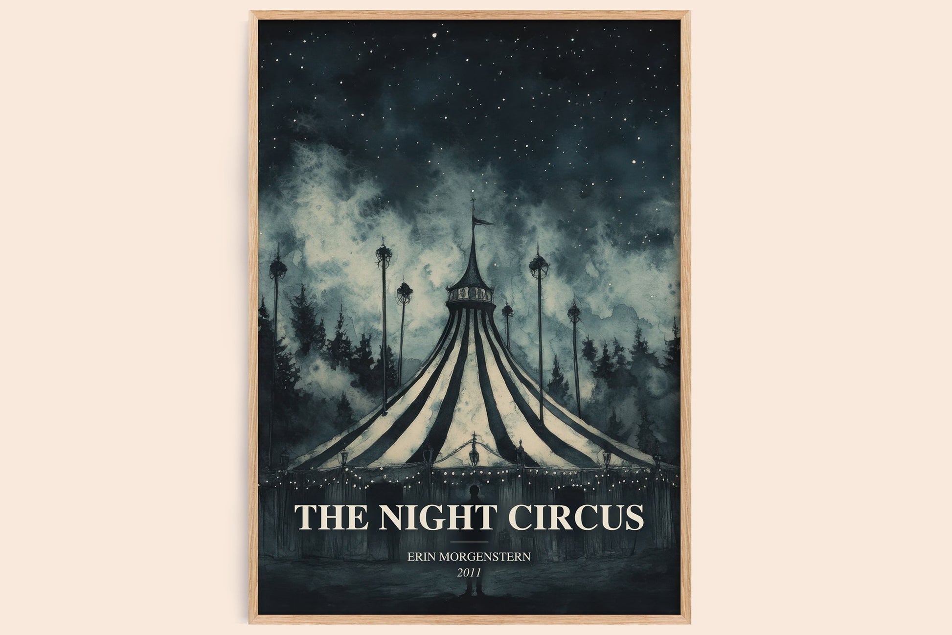 The Night Circus watercolour book poster by Erin Morgenstern – framed literary art print