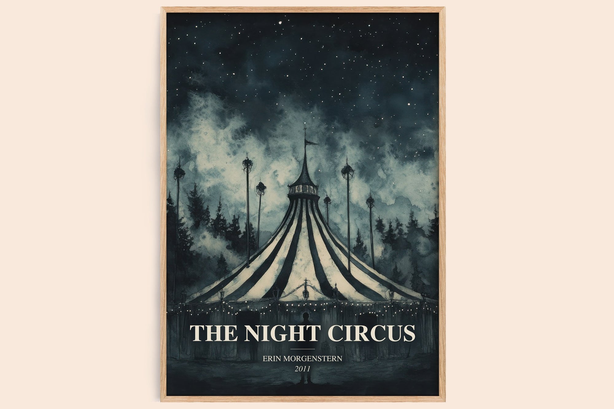 The Night Circus watercolour book poster by Erin Morgenstern – framed literary art print