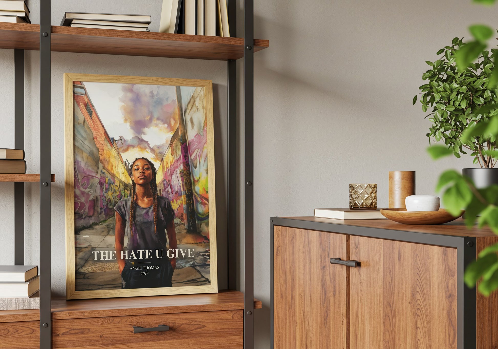 The Hate U Give book watercolour illustration paper finish options – matte satin gloss