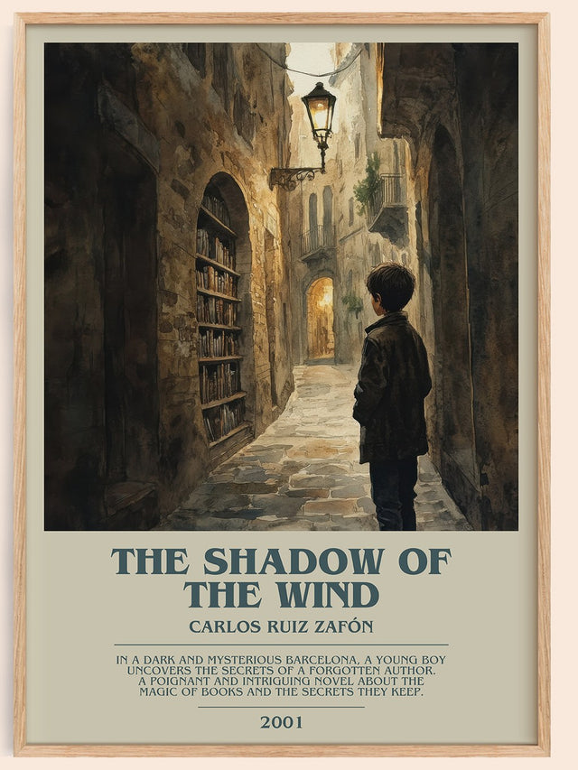 The Shadow Of The Wind Bookish Wall Art by Carlos Ruiz Zafón