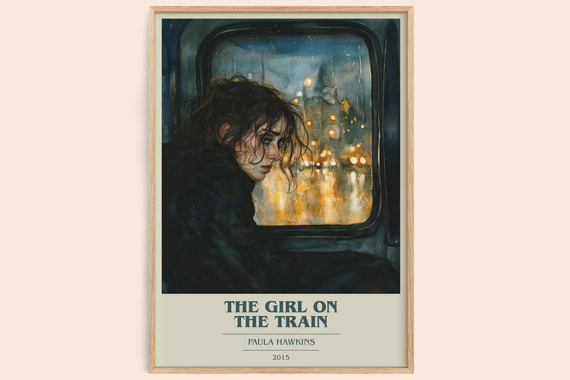 The Girl on the Train Book Cover Poster by Paula Hawkins (Modern Minimalist style)