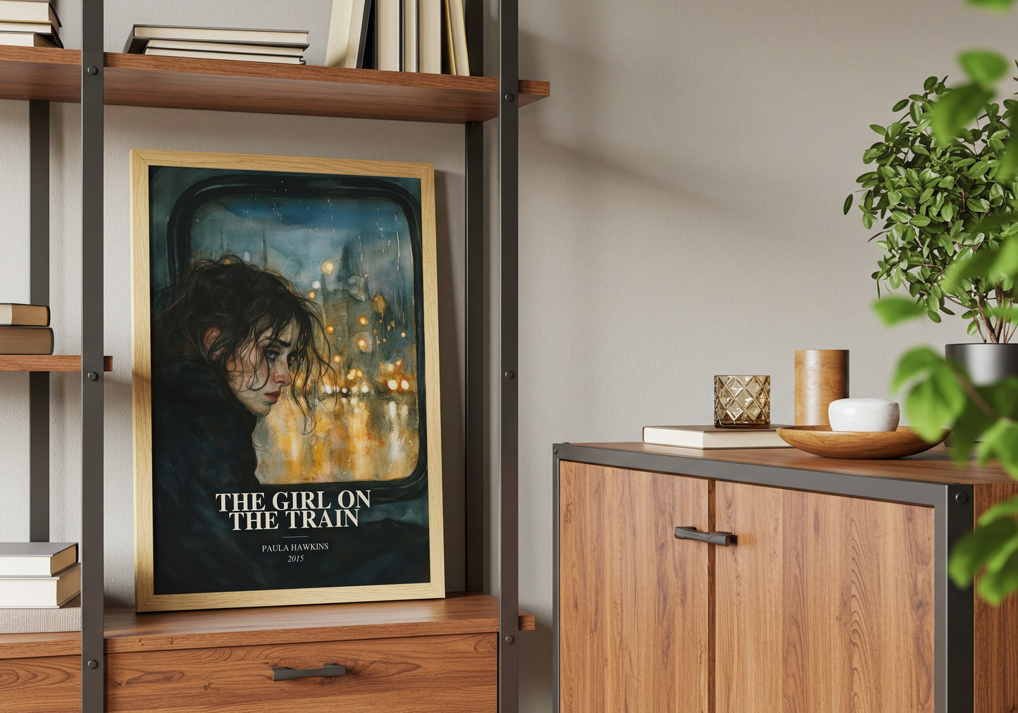 The Girl On The Train book watercolour illustration paper finish options – matte satin gloss