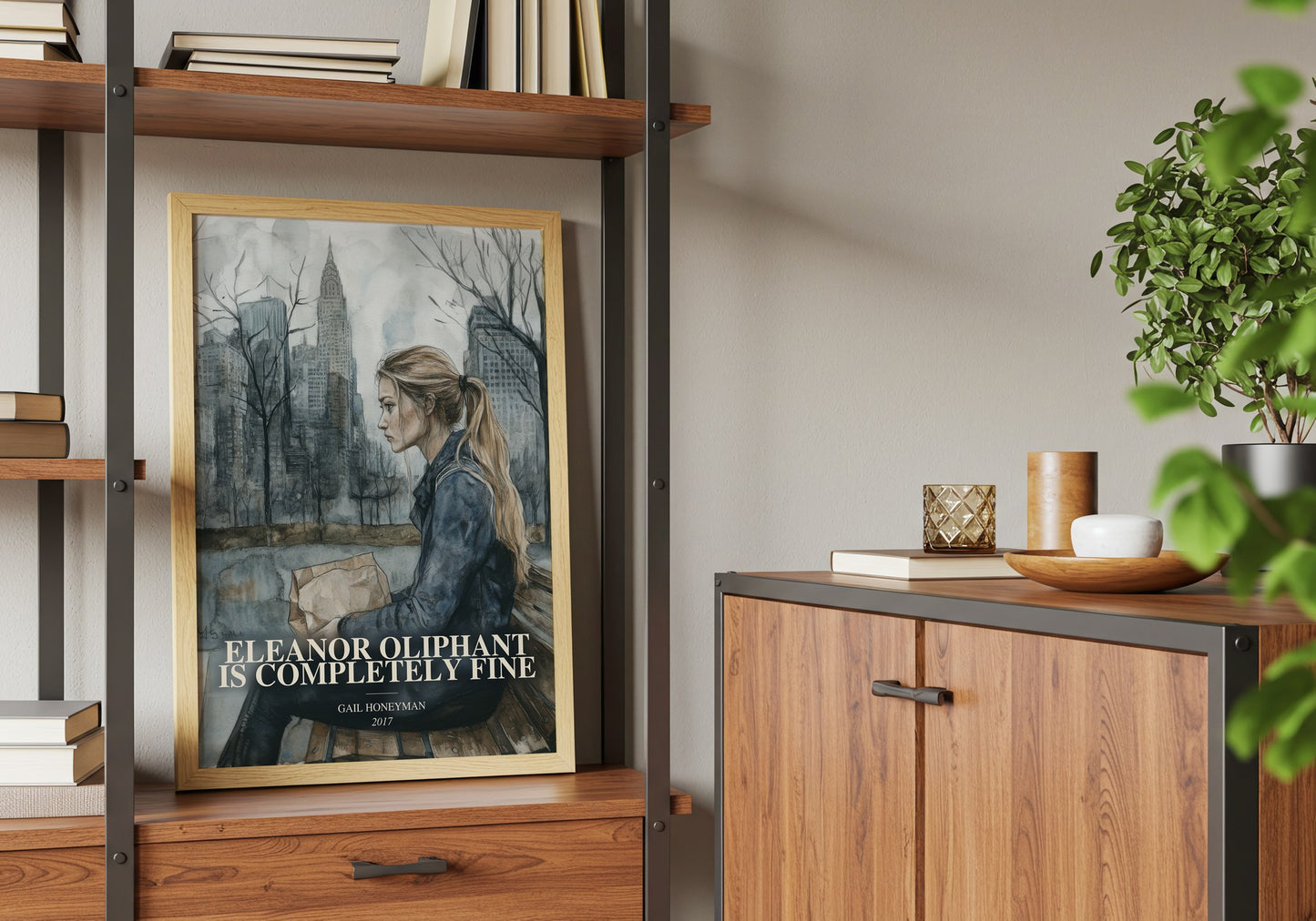Eleanor Oliphant Is Completely Fine book watercolour illustration paper finish options – matte satin gloss