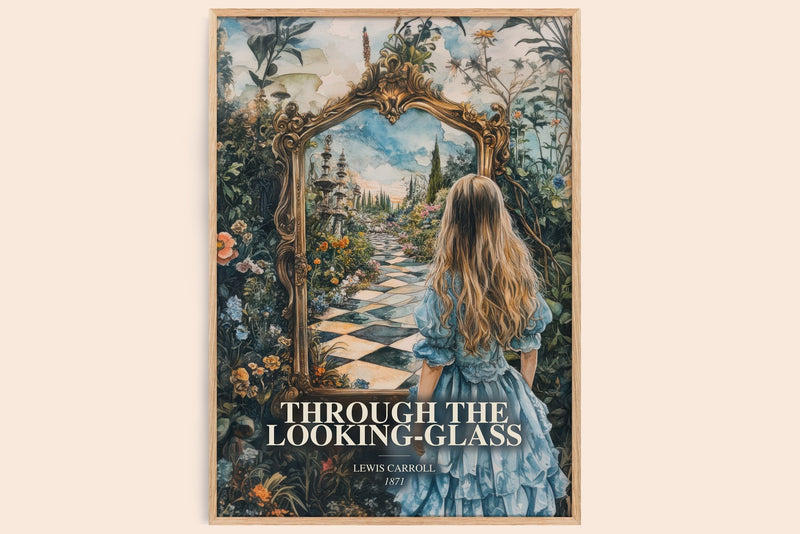 Through The Looking-Glass Book Watercolour Illustration by L. Carroll (Edge style)