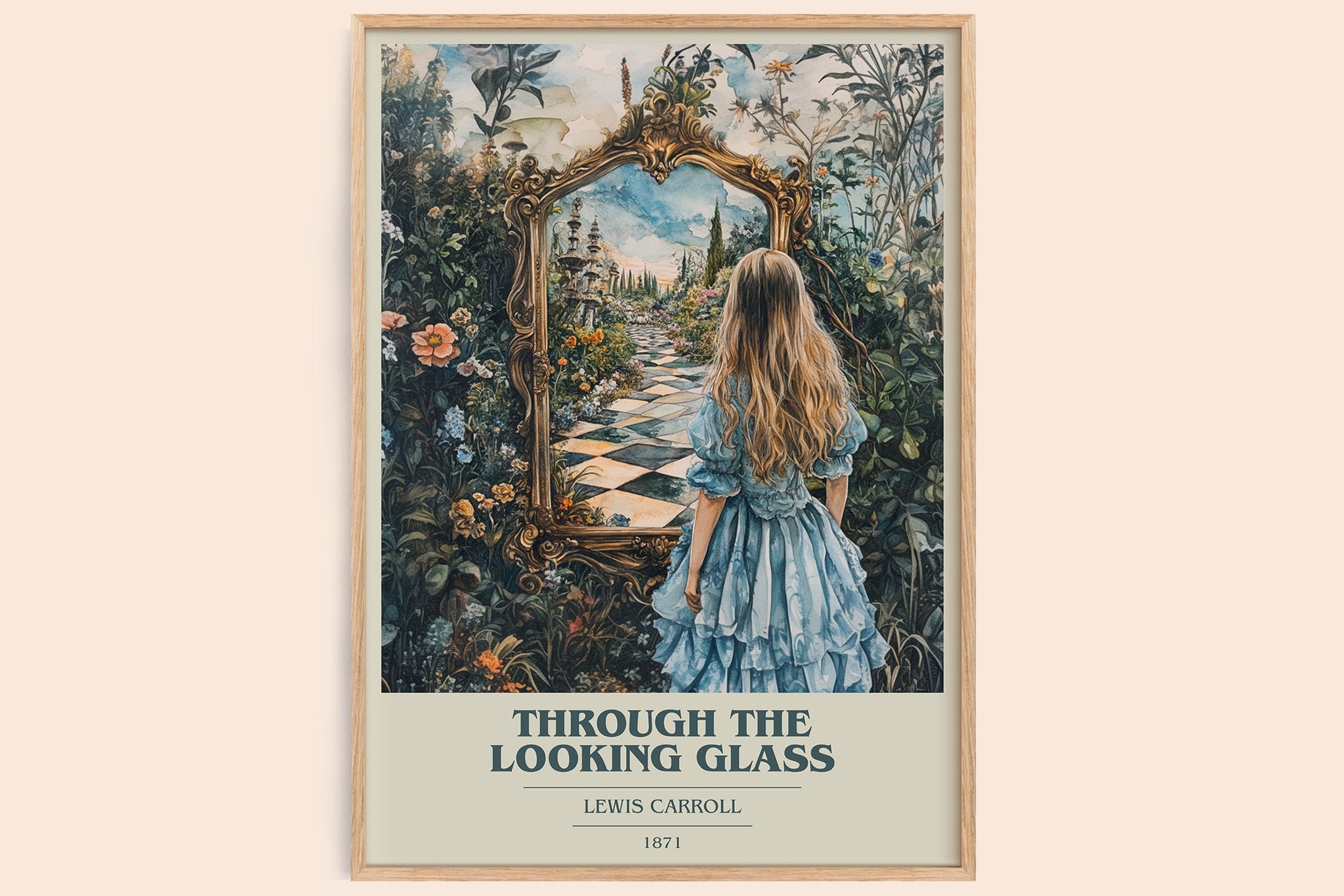 Through The Looking-Glass Book Cover Poster by Lewis Carroll