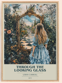 Through The Looking-Glass Book Cover Poster by Lewis Carroll – framed poster