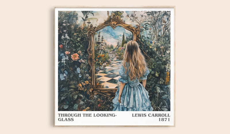 Through The Looking-Glass Literary Art Print by Lewis Carroll (Square style)