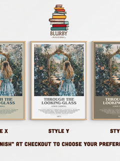 Through The Looking-Glass Bookish Wall Art by Lewis Carroll – Style X, Y and Z side by side – choose your finish