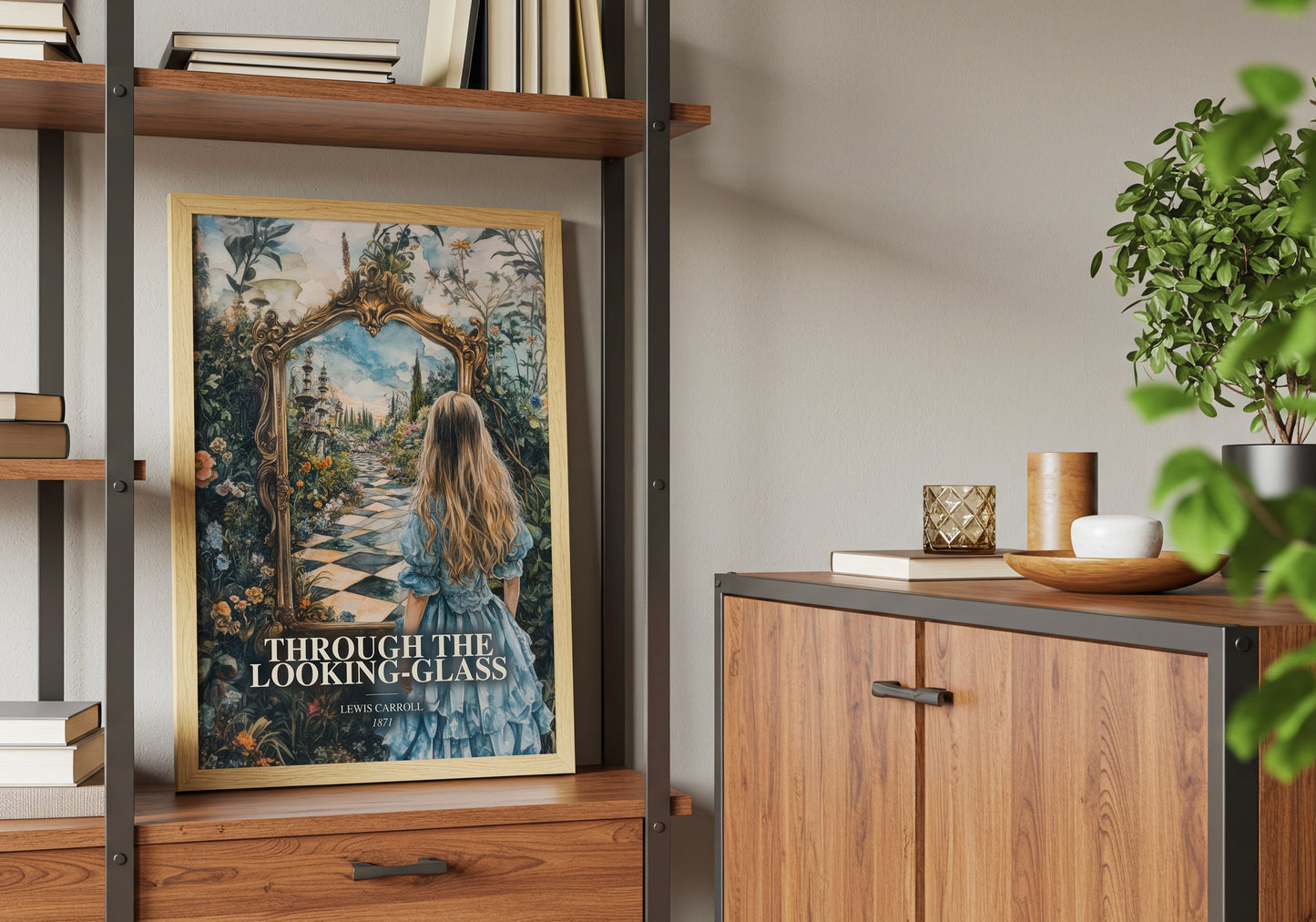 Through The Looking-Glass book watercolour illustration paper finish options – matte satin gloss