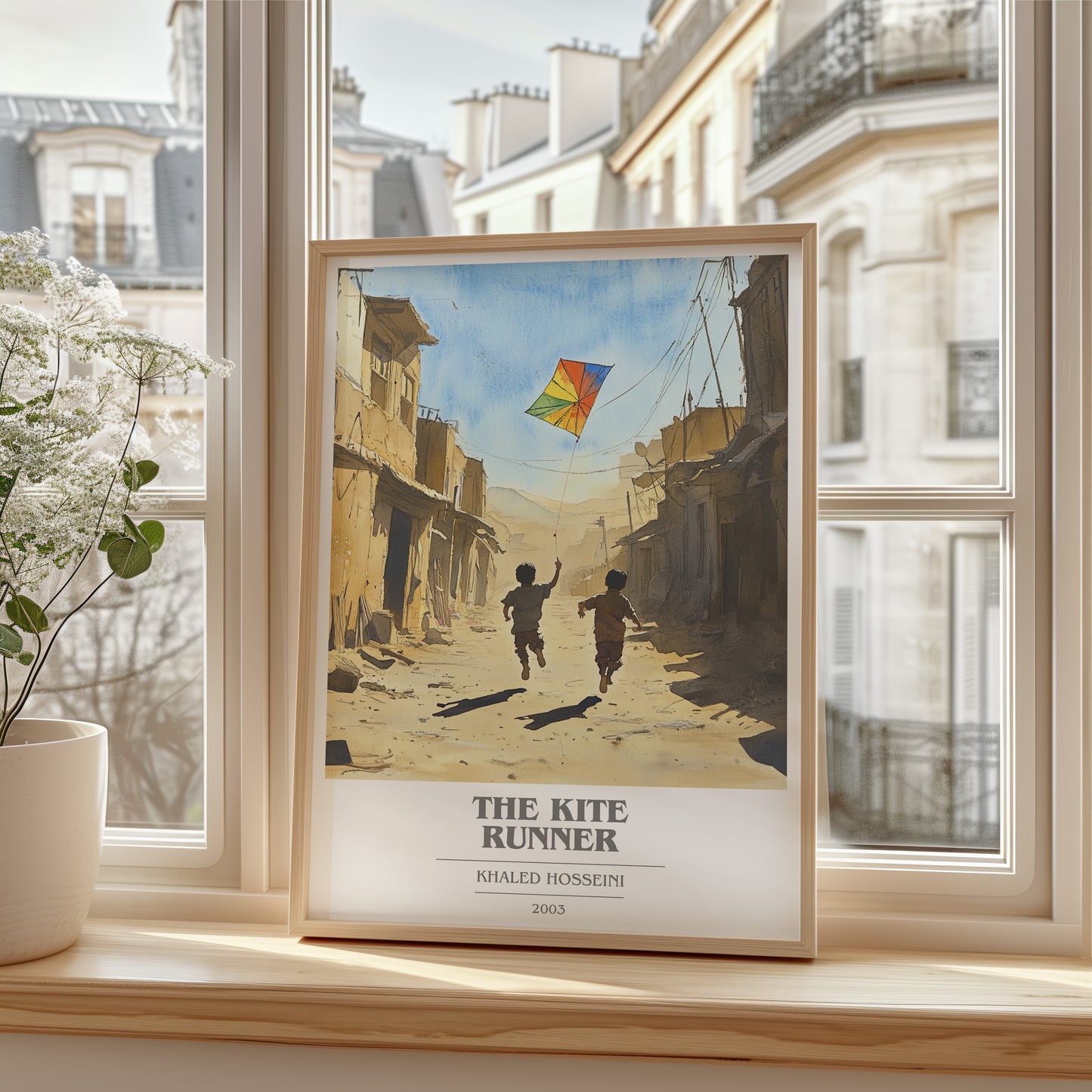 The Kite Runner book cover poster colour and style options – Khaled Hosseini book art