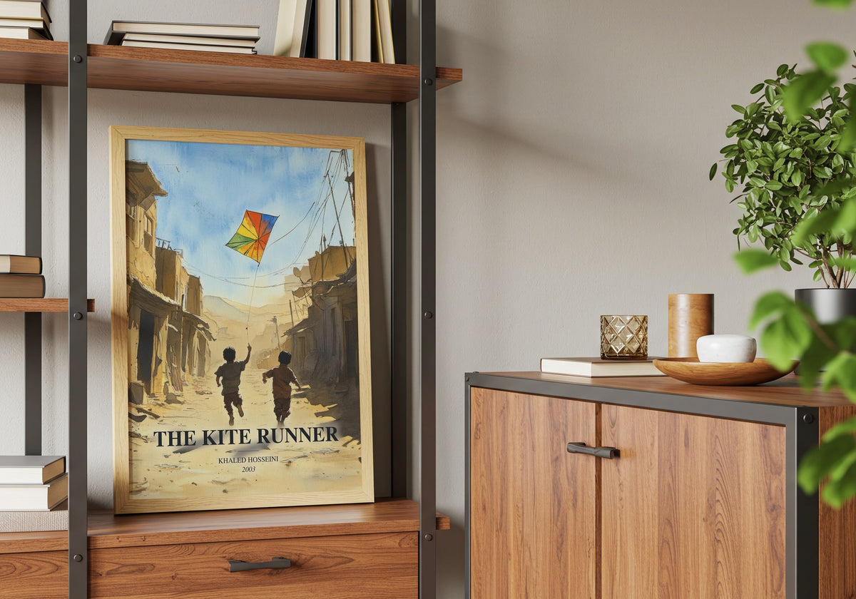 The Kite Runner book watercolour illustration paper finish options – matte satin gloss