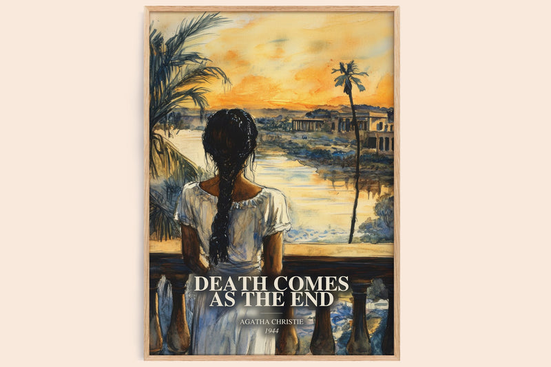 Death Comes As The End watercolour book poster by Agatha Christie – framed literary art print