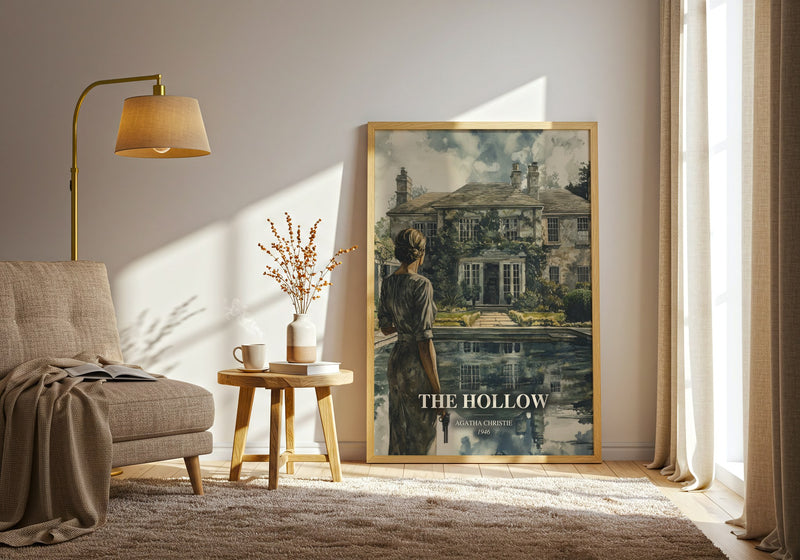 The Hollow watercolour print in frame leaning in hallway – mystery wall art