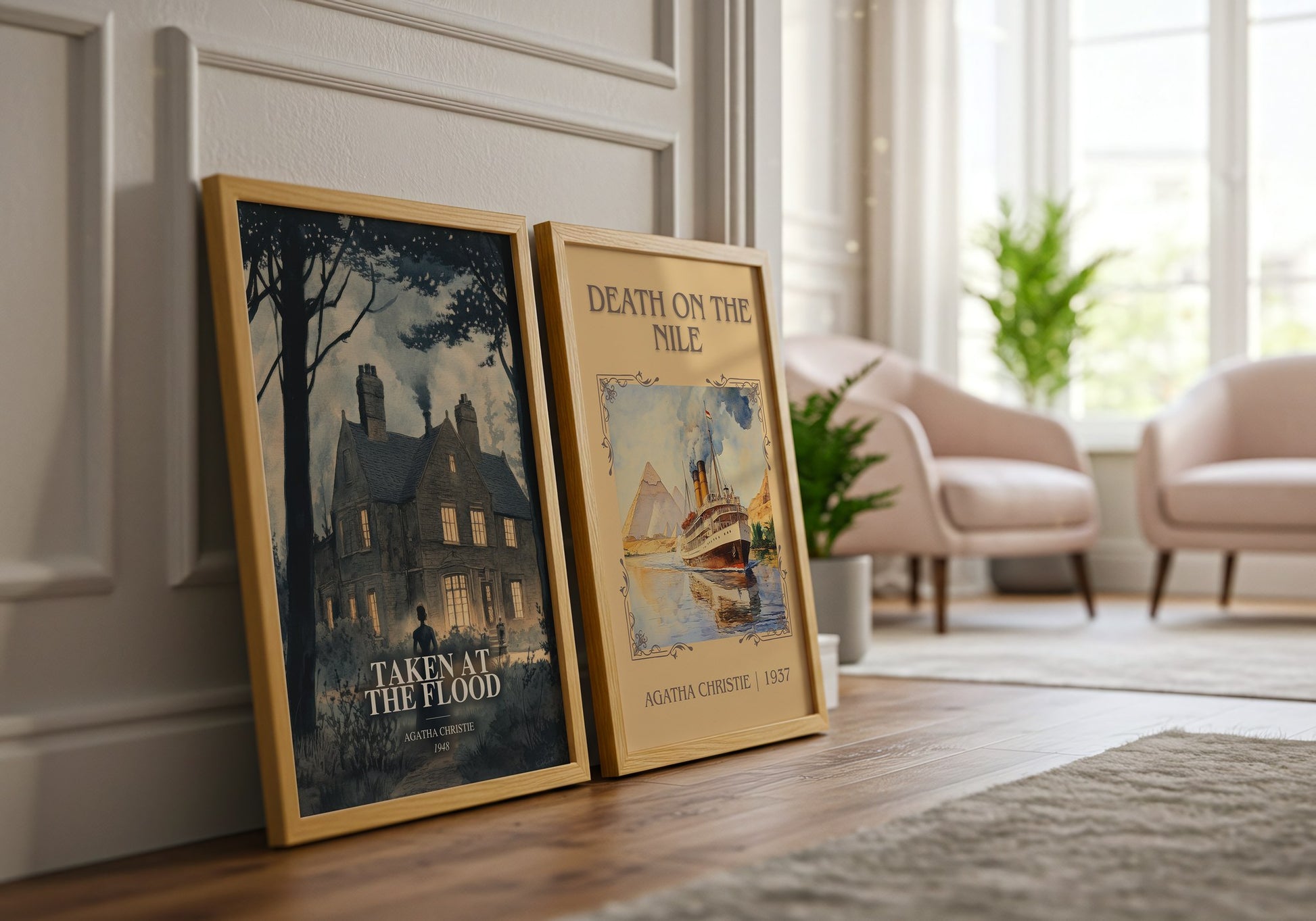 Taken At The Flood watercolour print framed by window – literary home decor