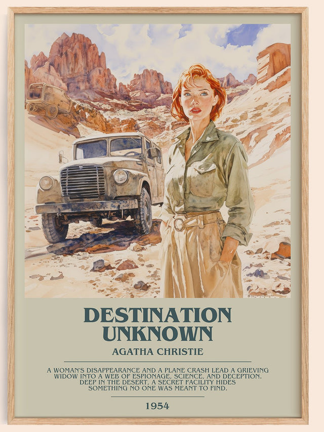 Destination Unknown Bookish Wall Art by Agatha Christie
