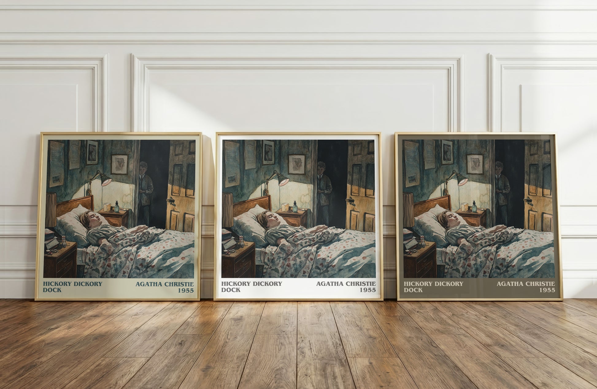 Hickory Dickory Dock literary print framed by window – literary home decor