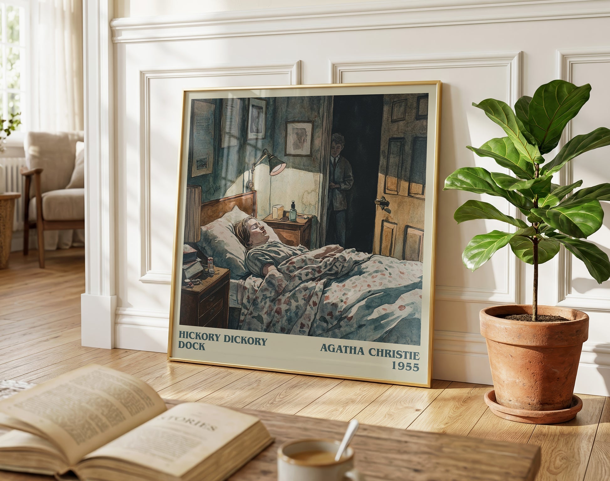 Hickory Dickory Dock literary poster paired in gallery wall – literary art prints