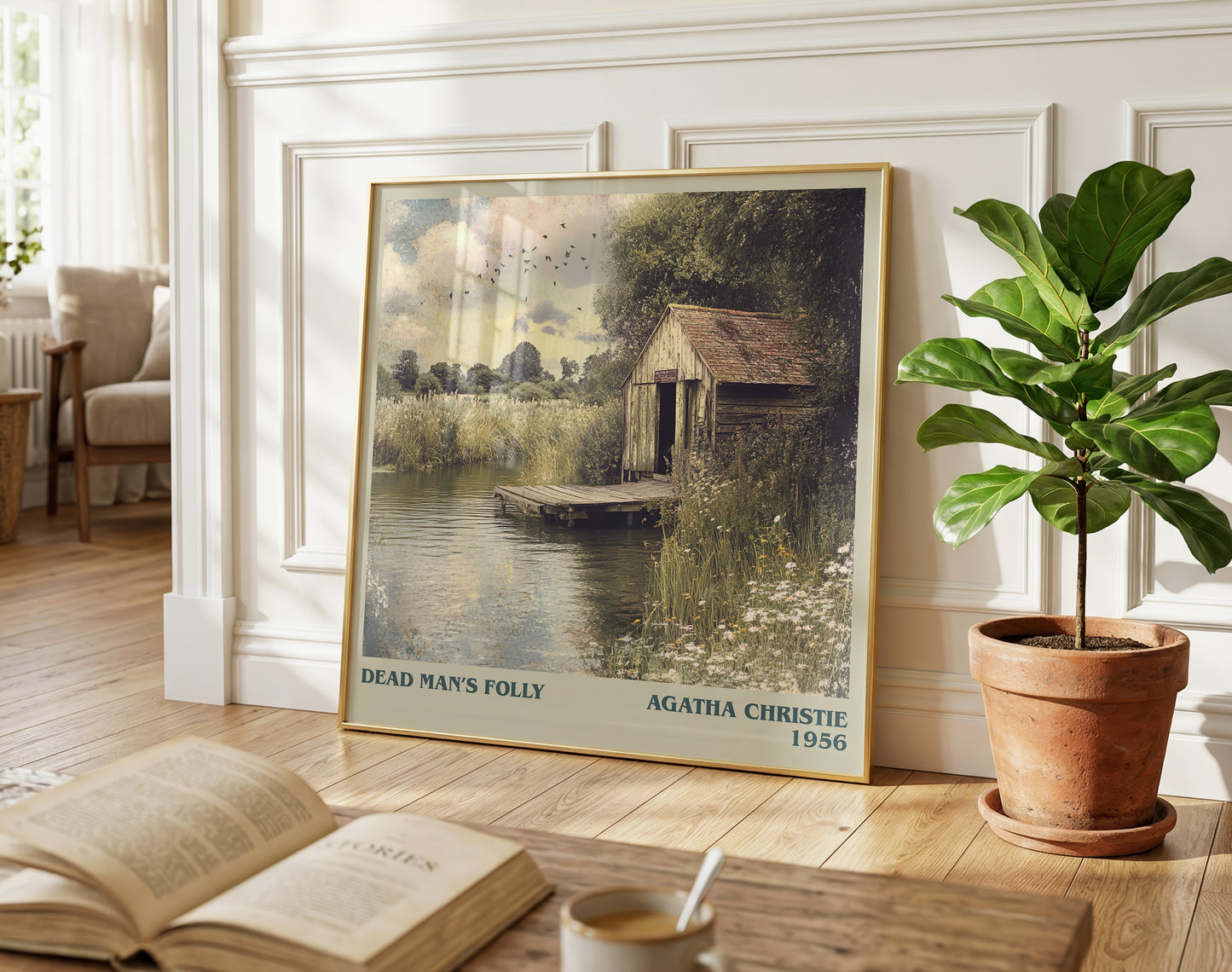 Dead Man's Folly literary poster paired in gallery wall – literary art prints