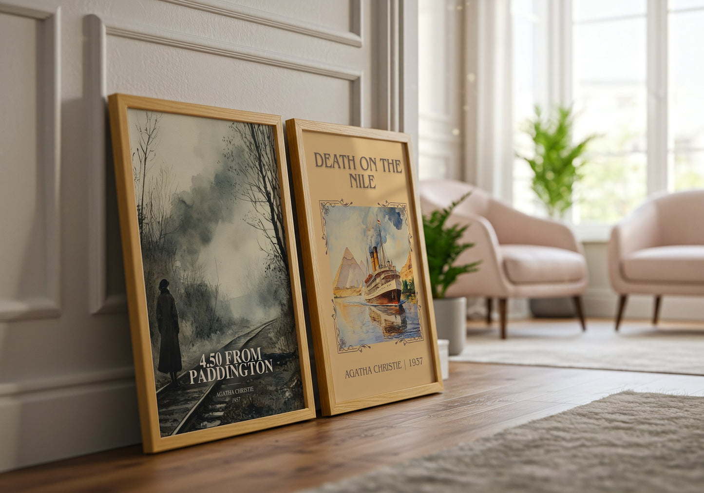 4.50 From Paddington watercolour print framed by window – literary home decor